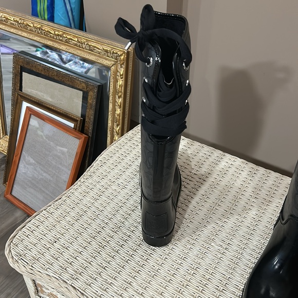 Coach Black Monogram Knee-High Boots - Picture 2 of 5